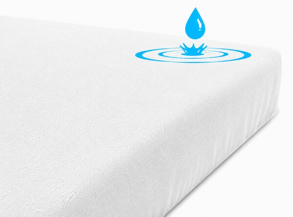 Didatex Froté nepremokavá Biela napínacia plachta Rozmer: 90x200 cm