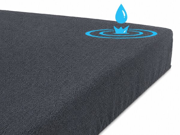 Didatex Froté nepremokavá Sivá napínacia plachta Rozmer: 90x200 cm
