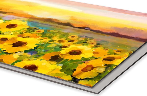 DIMEX | Dibond doska za kuchynskú linku | DBW-08040-214 Maľba slnečníc| 80 x 40 cm