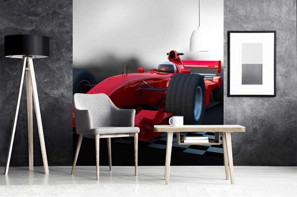 DIMEX | Vliesová fototapeta na stenu Formula MS-3-0310 | 225 x 250 cm | červená, čierna, biela