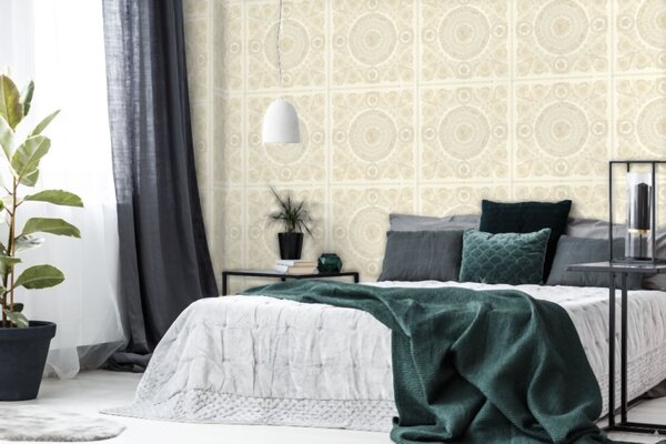 A.S. Création | Vliesová tapeta na stenu Versace 37055-1 | 0,70 x 10,05 m | zlatá, biela, krémová