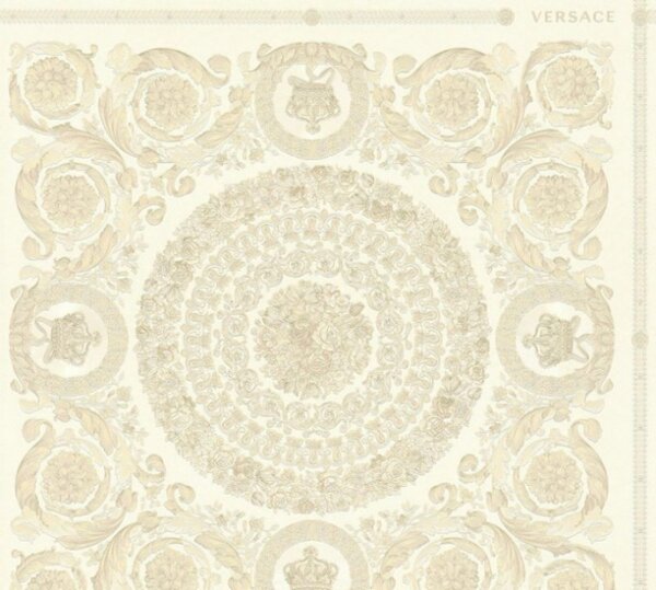 A.S. Création | Vliesová tapeta na stenu Versace 37055-1 | 0,70 x 10,05 m | zlatá, biela, krémová