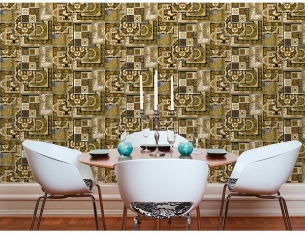 A.S. Création | Vliesová tapeta na stenu Versace 37048-3 | 0,70 x 10,05 m | čierna, biela, zlatá, šedá