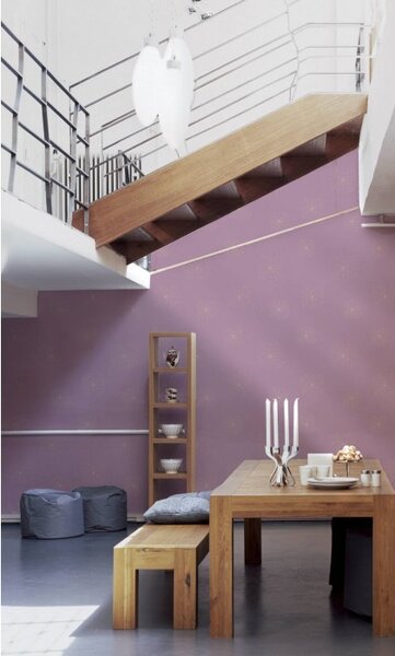 A.S. Création | Vliesová tapeta na stenu Trendwall 36784-2 | 0,53 x 10,05 m | fialová, zlatá