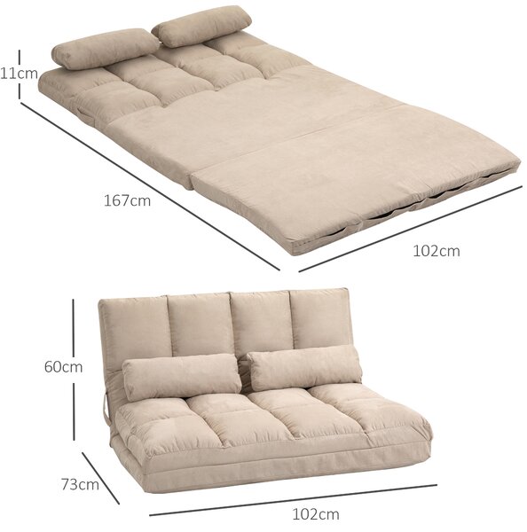 HOMCOM Polohovateľné kreslo s 3 polohami 102x73x60cm béžová