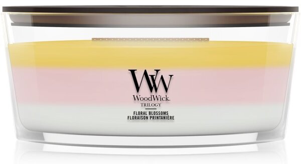 Woodwick Trilogy Floral Blossoms vonná sviečka s dreveným knotom 453.6 g