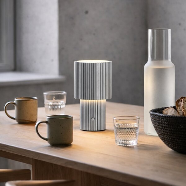 Stolové Lampa Herstal, Iluma, stmievateľné, Metalická, Obývacia izba, Hliník, Moderný