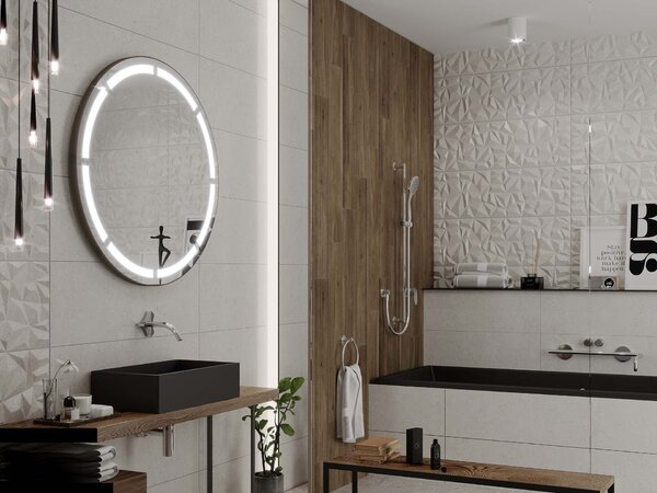 Okrúhle zrkadlo do kúpeľne s LED osvetlením C2 premium