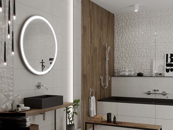 Okrúhle zrkadlo do kúpeľne s LED osvetlením C1 premium