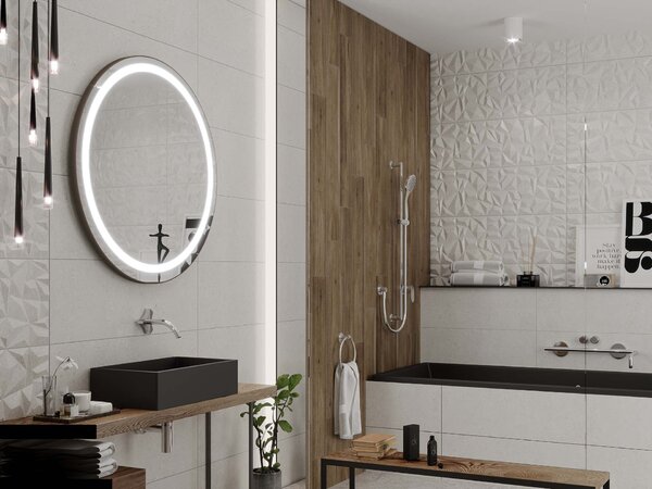 Okrúhle zrkadlo do kúpeľne s LED osvetlením C4 premium