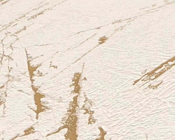 A.S. Création | Vliesová tapeta na stenu Casual Living 39336-4 | 0,53 x 10,05 m | krémová, zlatá, metalická
