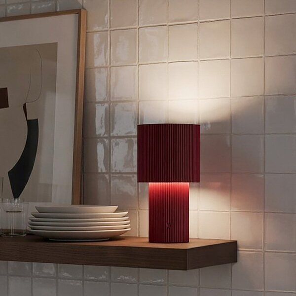Stolové Lampa Herstal, Iluma, stmievateľné, Červená, Obývacia izba, Hliník, Moderný