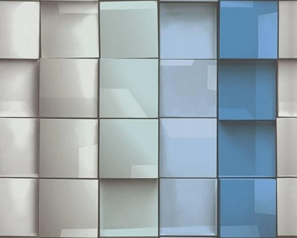 A.S. Création | Vliesová tapeta na stenu Move Your Wall 96020-1 | 0,53 x 10,05 m | zelená, modrá, šedá