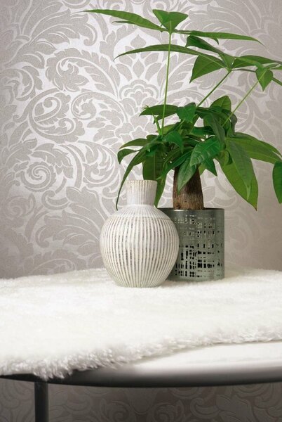 A.S. Création | Vliesová tapeta na stenu Luxury Wallpaper 30545-1 | 0,52 x 10 05 m | metalická, krémová