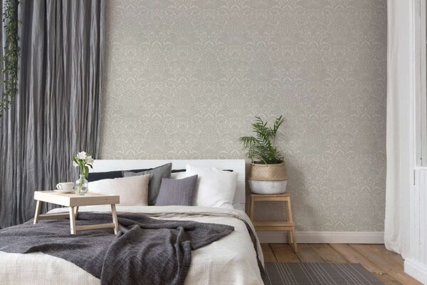 A.S. Création | Vliesová tapeta na stenu Luxury Wallpaper 30545-1 | 0,52 x 10 05 m | metalická, krémová