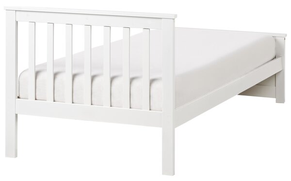 Posteľ biela borovicové drevo MDF 90 x 200 cm s čelom minimalistický škandinávsky štýl spálňa detská izba