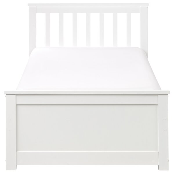 Posteľ biela borovicové drevo MDF 90 x 200 cm s čelom minimalistický škandinávsky štýl spálňa detská izba