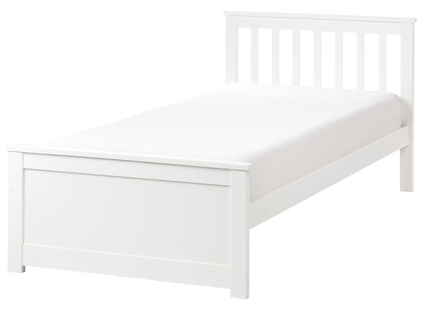 Posteľ biela borovicové drevo MDF 90 x 200 cm s čelom minimalistický škandinávsky štýl spálňa detská izba