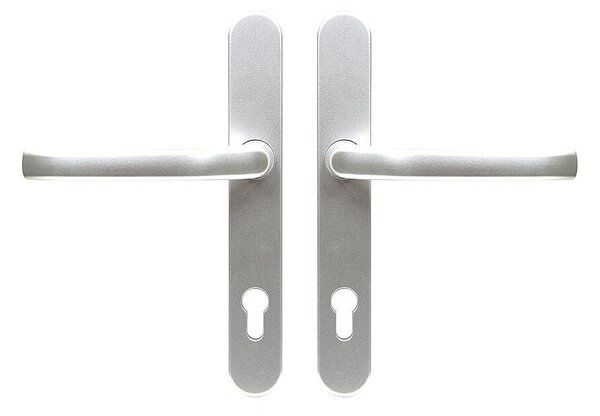 Dverové kovanie pre plastové dvere RICHTER RHD.0031.92 (F1), kľučka-kľučka, Otvor na cylindrickú vložku PZ, RICHTER F1 (prírodný elox), 92 mm