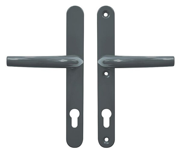 Dverové kovanie pre vstupné dvere RICHTER RHD.002.92 (F7016), kľučka-kľučka, Otvor na cylindrickú vložku PZ, RICHTER antracit, 92 mm
