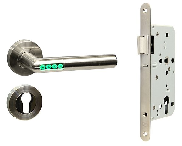 Chytrá kľučka Richter Smart Handle SET H.02/ EN.304.BS, kľučka-kľučka, Otvor na cylindrickú vložku PZ, RICHTER Nerez matný