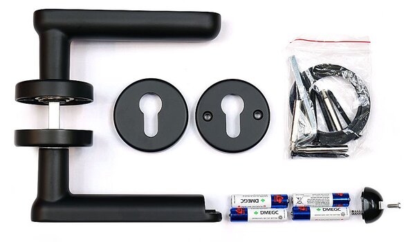 Chytrá kľučka Richter Slovakia Smart Touch Handle H.03.(CE), kľučka-kľučka, Otvor na cylindrickú vložku PZ, RICHTER Čierna matná