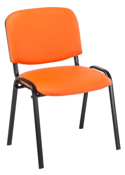 4x Stohovateľná konferenčná stolička Ken koženka - Oranžová