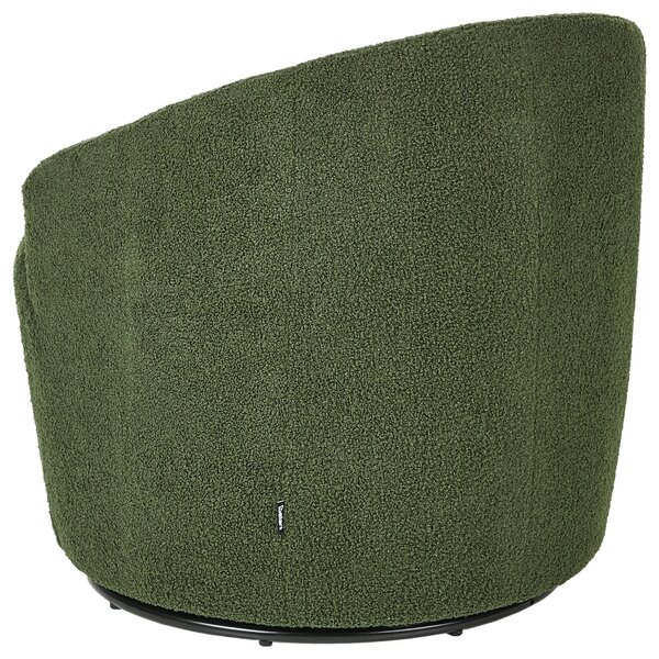 Kreslo zelené buklé látka mäkké čierna otočná základňa o 360° retro glamour art deco štýl