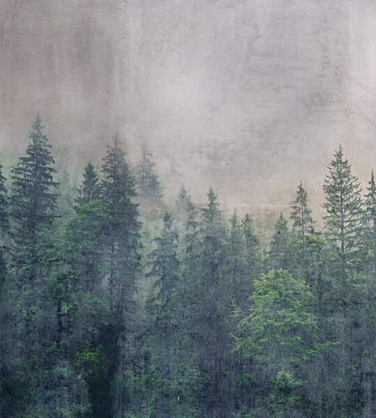 DIMEX | Vliesová fototapeta na stenu Abstrakt les MS-3-0353 | 225 x 250 cm | zelená, béžová