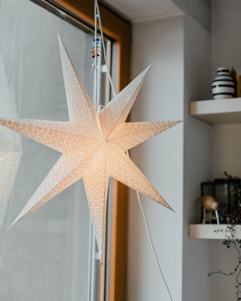 Závesná svietiaca hviezda Dot White 70 cm