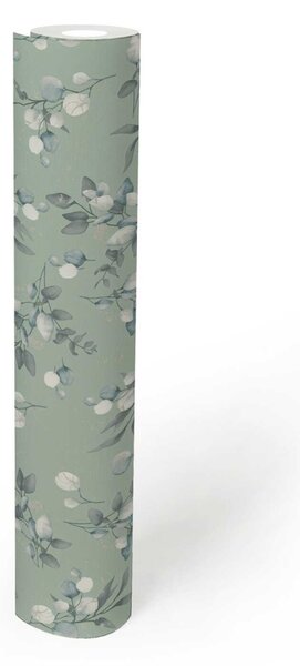 A.S. Création | Vliesová tapeta na stenu Pure Elegance 39768-7 | 0,53 x 10,05 m | zelená, šedá, metalická