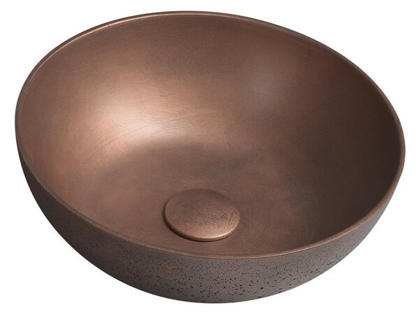 Sapho Sapho, FORMIGO betónové umývadlo na dosku, priemer 39cm, medená matná, FG320