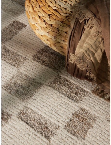 Krémovobiely ručne tkaný vlnený koberec 80x150 cm Boho 1.0 Structa – Vikosa