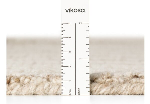 Krémovobiely ručne tkaný vlnený koberec 80x150 cm Boho 1.0 Structa – Vikosa