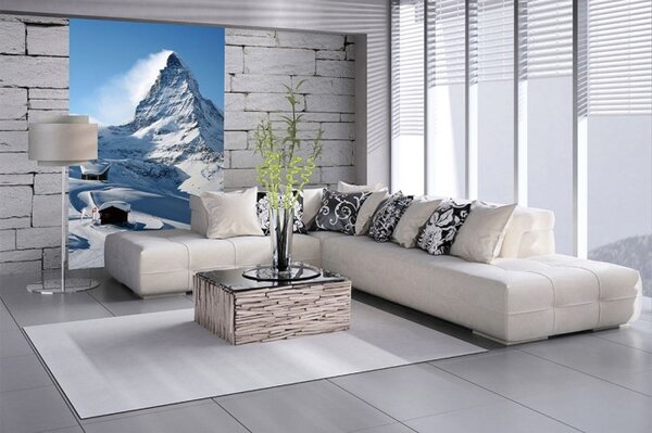 DIMEX | Vliesové fototapety na stenu Matterhorn MS-2-0073 | 150 x 250 cm | biela, modrá