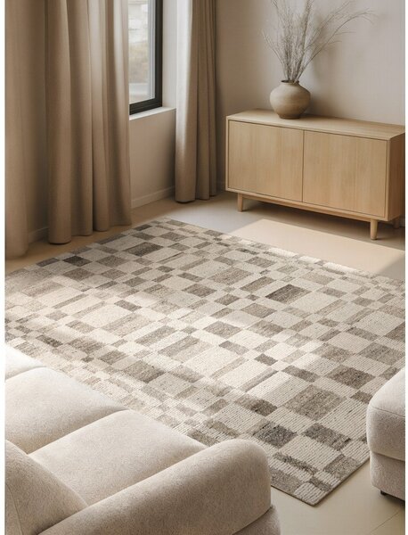 Krémovobiely ručne tkaný vlnený koberec 80x150 cm Boho 1.0 Structa – Vikosa