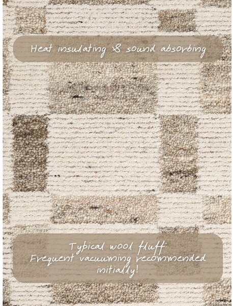 Krémovobiely ručne tkaný vlnený koberec 80x150 cm Boho 1.0 Structa – Vikosa
