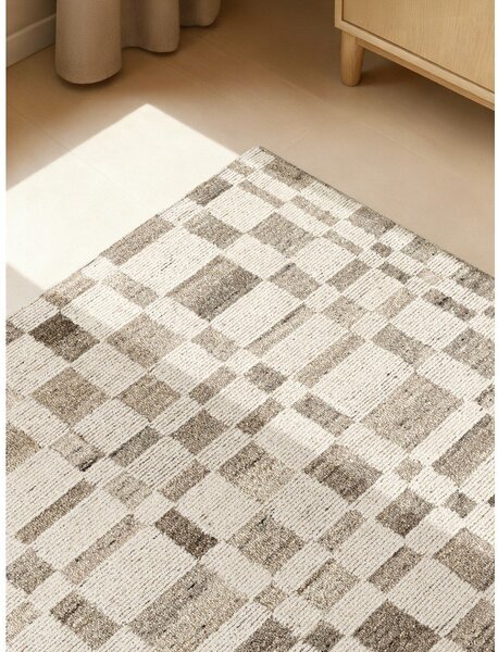 Krémovobiely ručne tkaný vlnený koberec 80x150 cm Boho 1.0 Structa – Vikosa