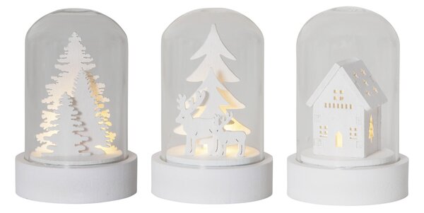 Svietiaca dekorácia Winter Fairytale Kupol - set 3 kusov