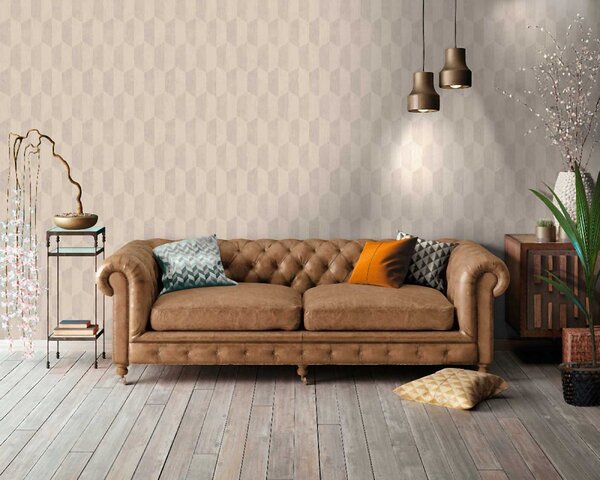 A.S. Création | Vliesová tapeta na stenu Geo Effect 38592-2 | 0,53 x 10,05 m | béžová