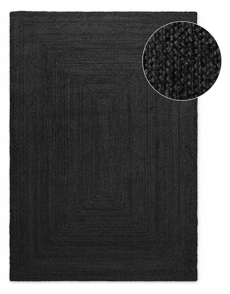 Čierny obojstranný/ručne tkaný jutový koberec 80x150 cm Juno – Hanse Home