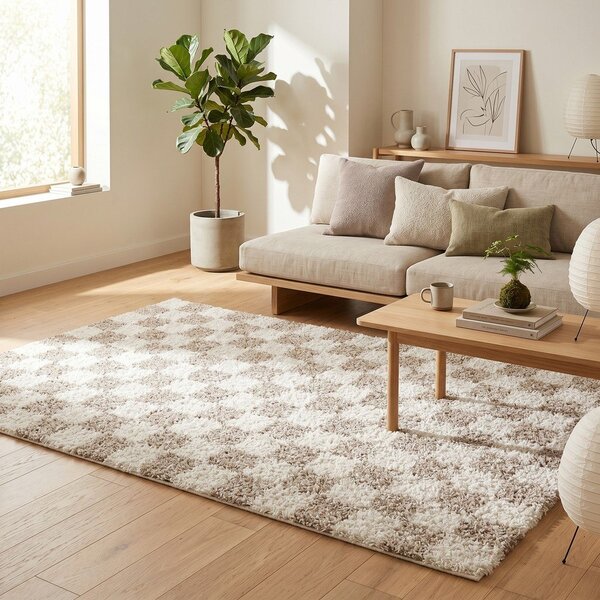 Béžový/krémovobiely koberec 120x170 cm Grida – ESTE