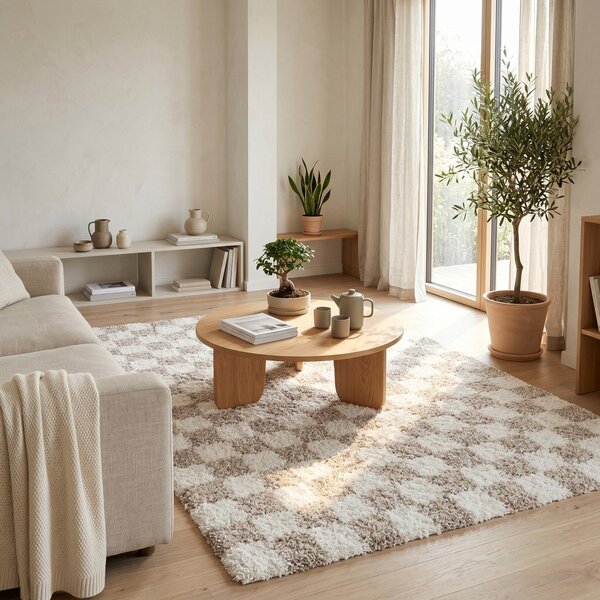 Béžový/krémovobiely koberec 120x170 cm Grida – ESTE
