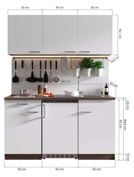 MINIKUCHYŇA 150 cm Respekta - Online Only kuchyne, Online Only