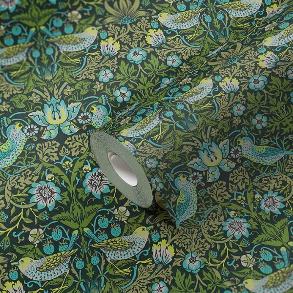 A.S. Création | Vliesová tapeta na stenu Art of Eden 39056-1 | 0,53 x 10,05 m | zelená, modrá, čierna