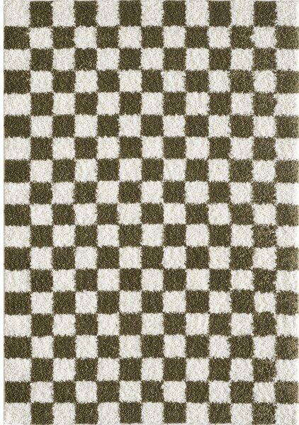 Tmavozelený/krémovobiely koberec 120x170 cm Grida – ESTE
