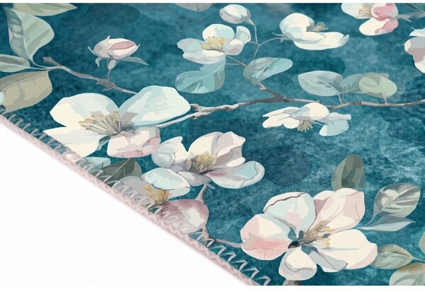 Modrý prateľný koberec 50x80 cm Bloom – Vitaus