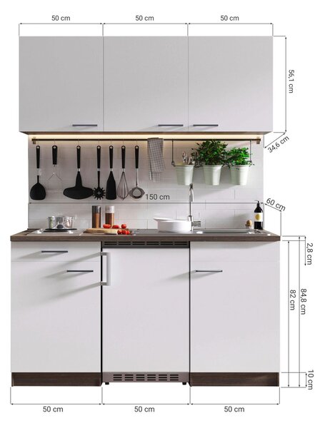 MINIKUCHYŇA 150 cm Respekta - Online Only kuchyne, Online Only