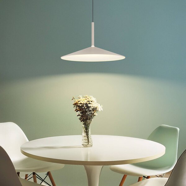 Globo LED závesné svietidlo Lampone, piesková farba, Ø 47 cm, kov, Soft-Lift, Krémová / jantárovo žltá, Obývacia izba / jedáleň, kov, Moderný, Závesné svietidlo