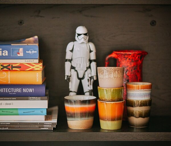 Set 6ks retro hrnek na kávu Coffee 70s - Ø 7,5*8cm / 230 ml - HKLIVING